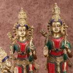 Superfine Brass Ram Darbar Set with Stonework | Lord Ram 20" with Family | Premium Temple Grade Divine Collection | 26 kg Sacred Art | Enhanced Beauty